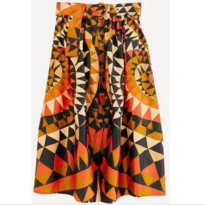 FARM Rio Black Heart Deco Button Down Midi Skirt